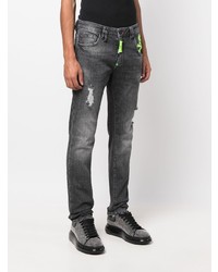 dunkelgraue Jeans mit Destroyed-Effekten von Philipp Plein