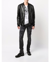 dunkelgraue Jeans mit Destroyed-Effekten von Philipp Plein