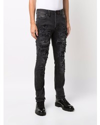 dunkelgraue Jeans mit Destroyed-Effekten von Philipp Plein