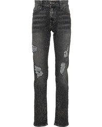 dunkelgraue Jeans mit Destroyed-Effekten von True Religion