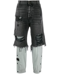 dunkelgraue Jeans mit Destroyed-Effekten von Unravel Project
