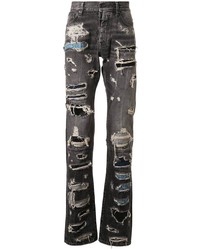 dunkelgraue Jeans mit Destroyed-Effekten von Unravel Project
