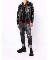 dunkelgraue Jeans mit Destroyed-Effekten von DSQUARED2