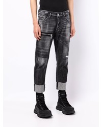 dunkelgraue Jeans mit Destroyed-Effekten von DSQUARED2