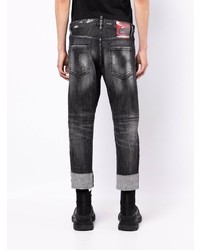 dunkelgraue Jeans mit Destroyed-Effekten von DSQUARED2