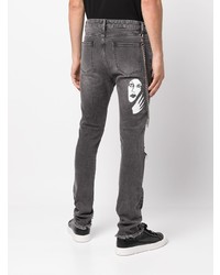 dunkelgraue Jeans mit Destroyed-Effekten von Haculla