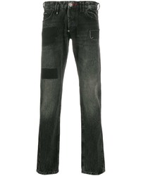 dunkelgraue Jeans mit Flicken von Philipp Plein