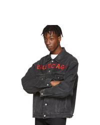 dunkelgraue Jeansjacke von Balenciaga