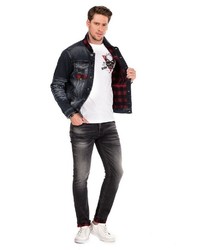 dunkelgraue Jeansjacke von Cipo & Baxx