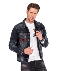 dunkelgraue Jeansjacke von Cipo & Baxx