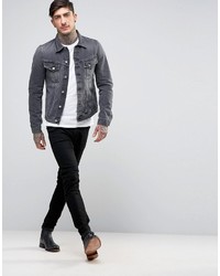 dunkelgraue Jeansjacke von Nudie Jeans