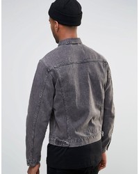 dunkelgraue Jeansjacke von Farah