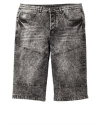 dunkelgraue Jeansshorts von MEN PLUS BY HAPPY SIZE