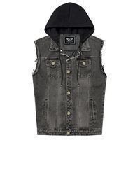 dunkelgraue Jeansweste