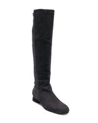 dunkelgraue kniehohe Stiefel aus Wildleder von Stuart Weitzman