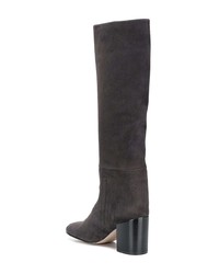 dunkelgraue kniehohe Stiefel aus Wildleder von Stuart Weitzman