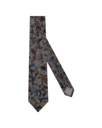 dunkelgraue Krawatte mit Blumenmuster von Jacques Britt