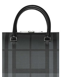 dunkelgraue Leder Aktentasche von Burberry