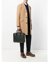 dunkelgraue Leder Aktentasche von Burberry