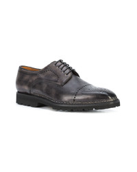 dunkelgraue Leder Brogues von Bontoni