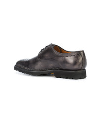 dunkelgraue Leder Brogues von Bontoni