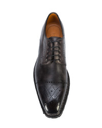 dunkelgraue Leder Brogues von Bontoni