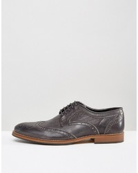 dunkelgraue Leder Brogues von Asos