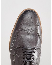 dunkelgraue Leder Brogues von Asos