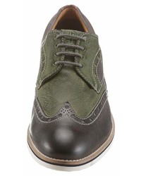 dunkelgraue Leder Brogues von Bugatti