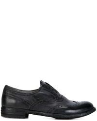 dunkelgraue Leder Brogues von Officine Creative