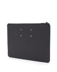 dunkelgraue Leder Clutch Handtasche von Maison Margiela