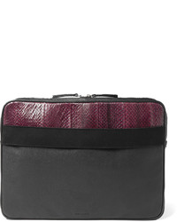 dunkelgraue Leder Clutch Handtasche von Dries Van Noten