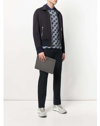 dunkelgraue Leder Clutch Handtasche von Givenchy