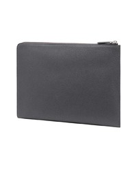 dunkelgraue Leder Clutch Handtasche von Fendi