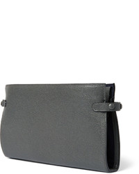 dunkelgraue Leder Clutch Handtasche von Valextra