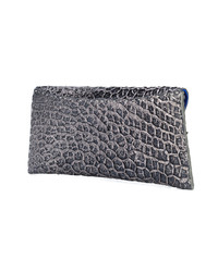 dunkelgraue Leder Clutch von Tyler Ellis