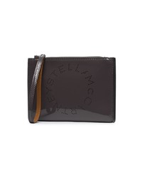 dunkelgraue Leder Clutch von Stella McCartney