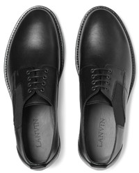 dunkelgraue Leder Derby Schuhe von Lanvin