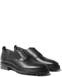 dunkelgraue Leder Derby Schuhe von Lanvin