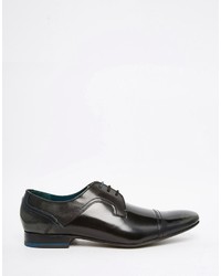 dunkelgraue Leder Derby Schuhe von Ted Baker