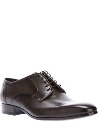 dunkelgraue Leder Derby Schuhe von Lanvin