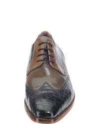 dunkelgraue Leder Derby Schuhe von Melvin&Hamilton