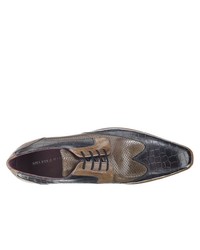 dunkelgraue Leder Derby Schuhe von Melvin&Hamilton