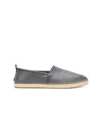 dunkelgraue Leder Espadrilles