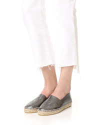 dunkelgraue Leder Espadrilles von Kenzo