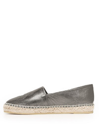 dunkelgraue Leder Espadrilles von Kenzo