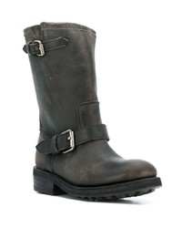 dunkelgraue Leder mittelalte Stiefel von Ash