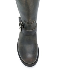 dunkelgraue Leder mittelalte Stiefel von Ash