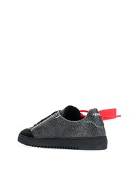 dunkelgraue Leder niedrige Sneakers von Off-White