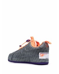 dunkelgraue Leder niedrige Sneakers von Nike